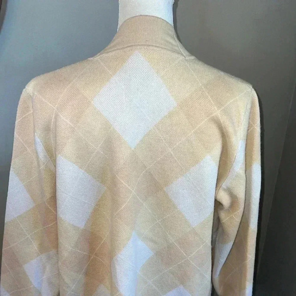 Sandro Beige and White Diamond Cardigan - Picture 6 of 12